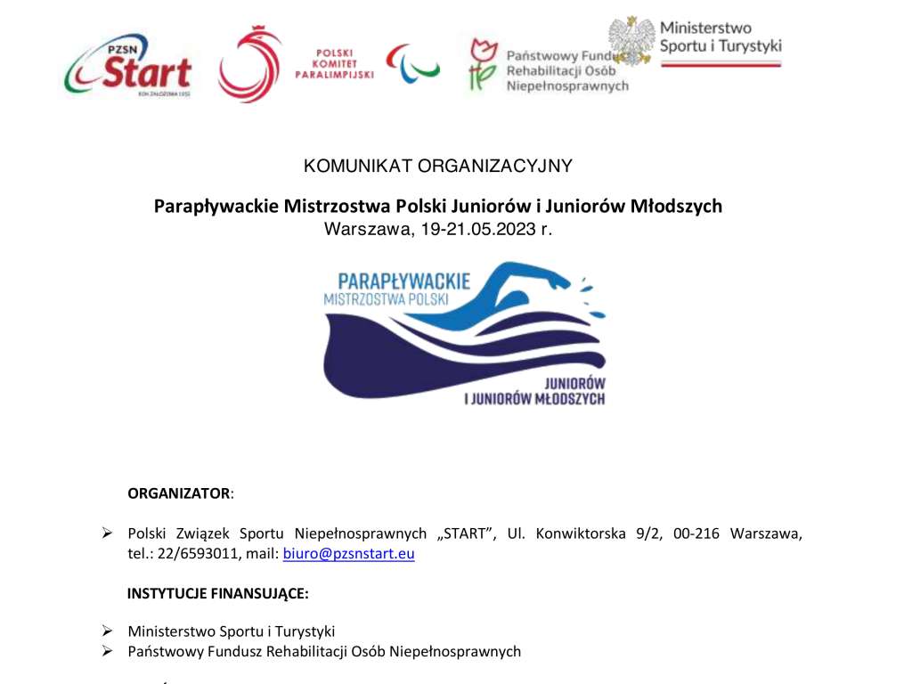 Parapływackie Mistrzostwa Polski Juniorów i Juniorów Młodszych