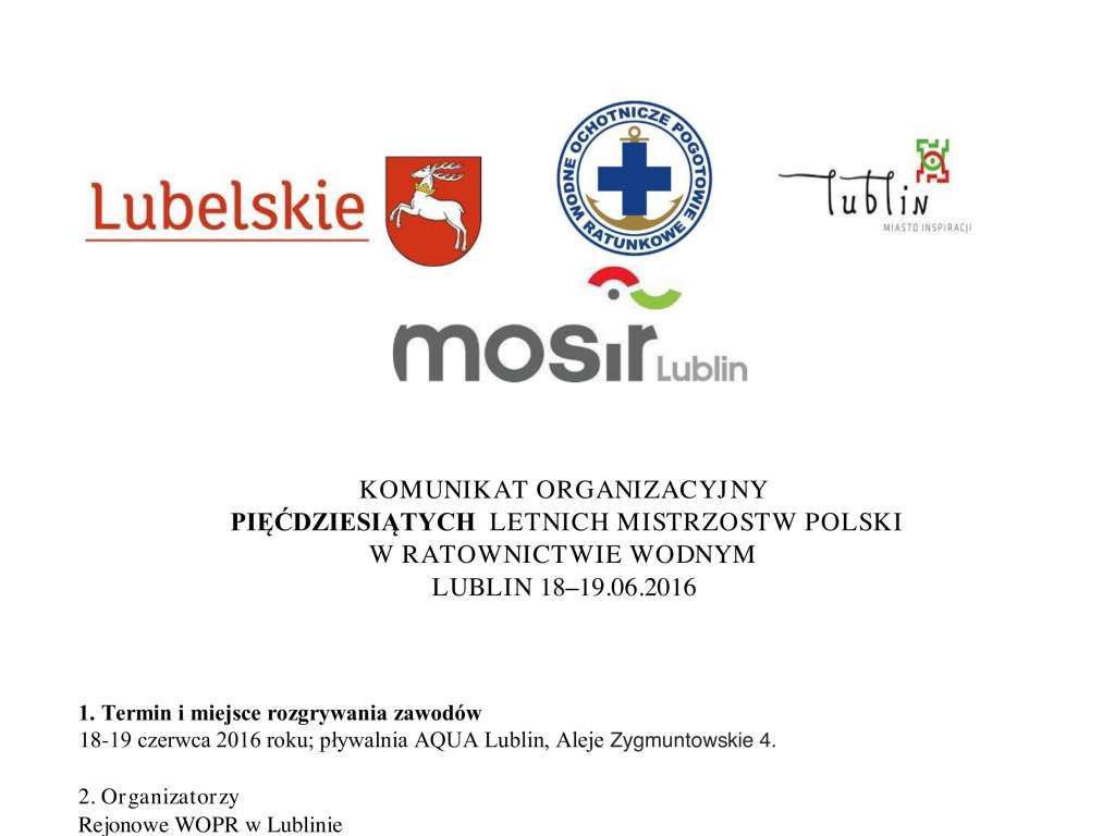 Pięćdziesiąte Letnie Mistrzostwa Polski w Ratownictwie Wodnym