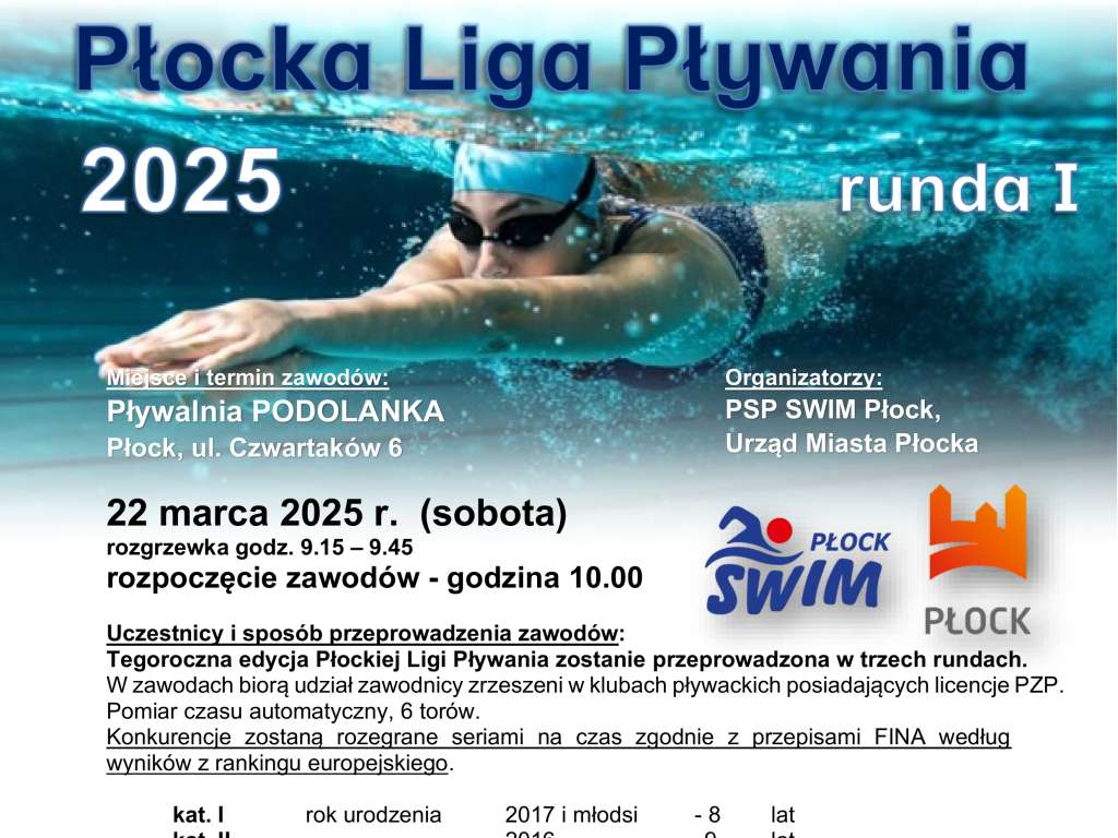 Płocka Liga Pływania 2025 - runda I