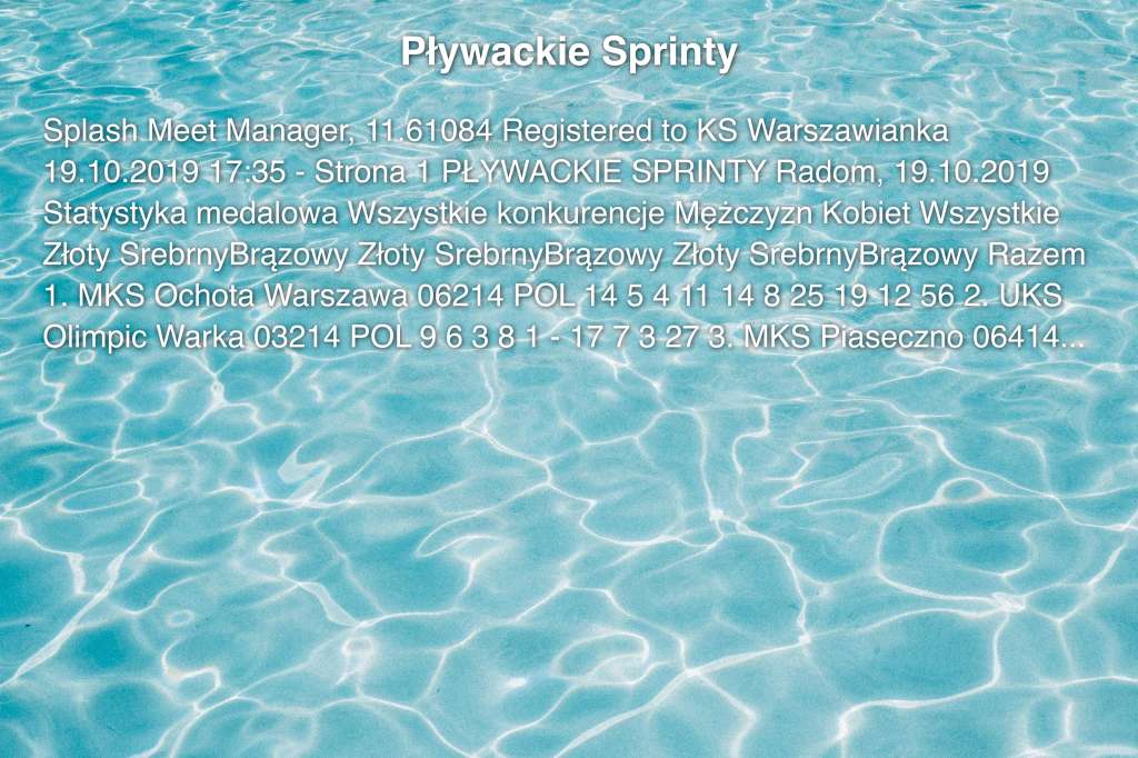 Pływackie Sprinty