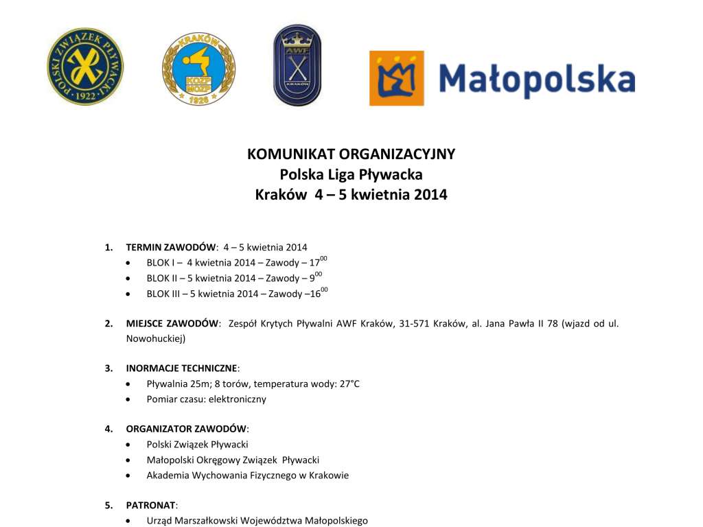 Polska Liga Pływacka (Województwa)