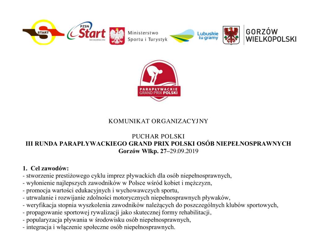 Puchar Polski III Runda Parapływackiego Grand Prix Polski Osób Niepełnosprawnych