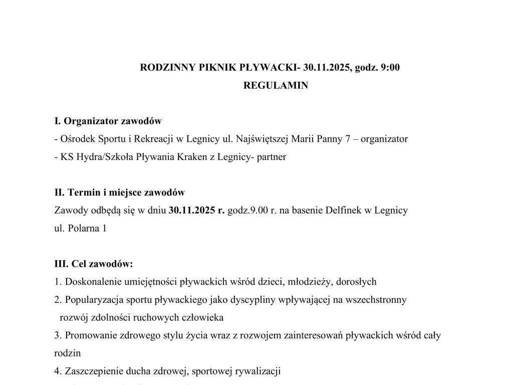 Rodzinny Piknik Pływacki
