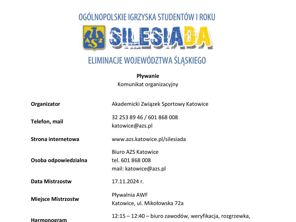 Silesiada 2024 w Pływaniu