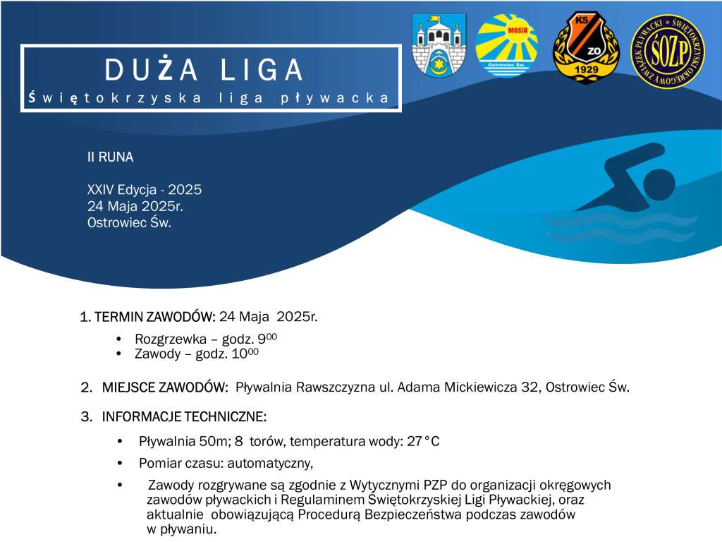 Świętokrzyska Liga Pływacka – 2 runda Dużej Ligi