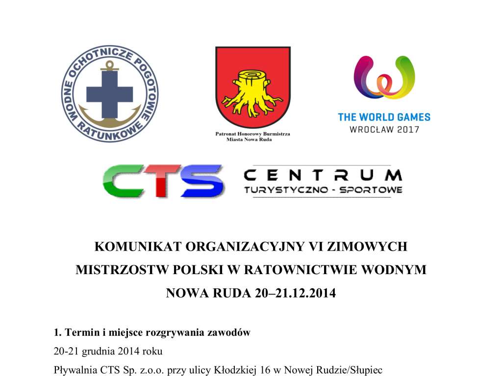 VI Zimowe Mistrzostwa Polski w Ratownictwie Wodnym