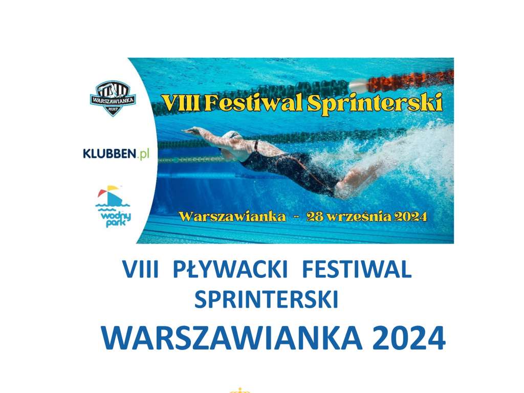 VIII Pływacki Festiwal Sprinterski Warszawianka 2024