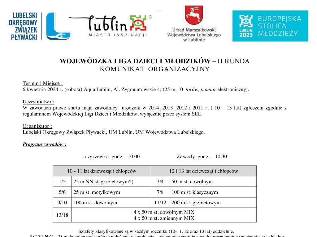Wojewódzka Liga Dzieci i Młodzików - II runda