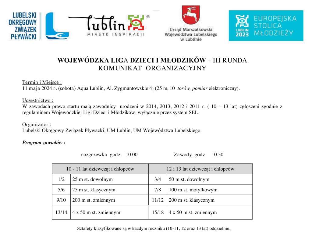 Wojewódzka Liga Dzieci i Młodzików - III runda