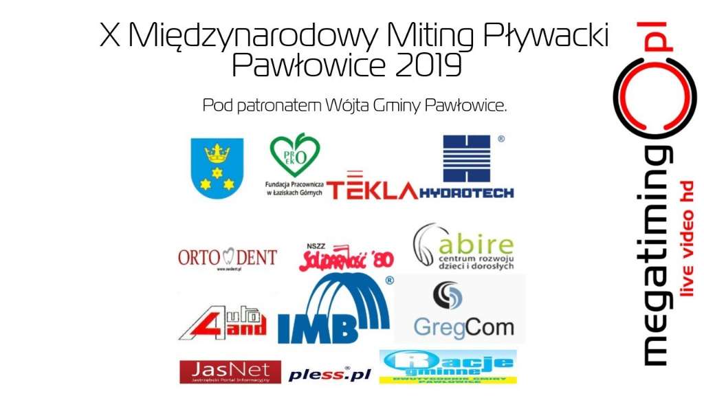 X Międzynarodowy Miting Pływacki Pawłowice 2019