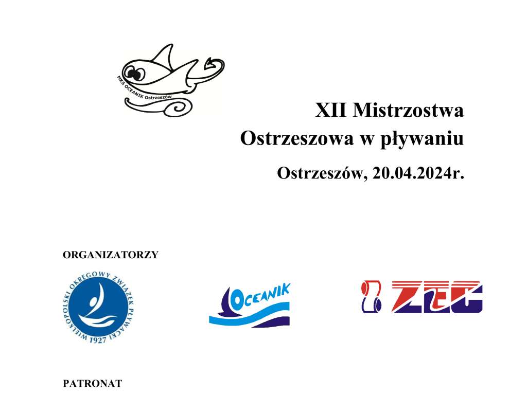 XII Mistrzostwa Ostrzeszowa w pływaniu 2024