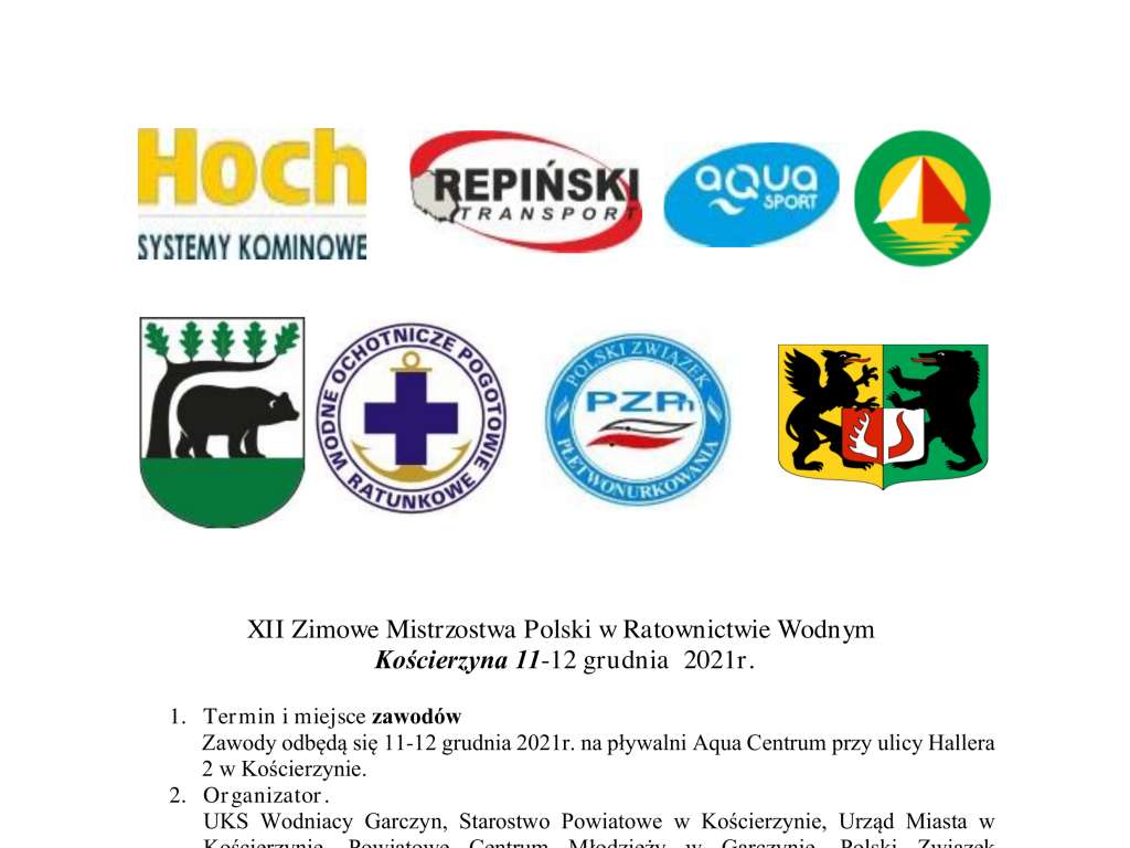 XII Zimowe Mistrzostwa Polski w Ratownictwie Wodnym