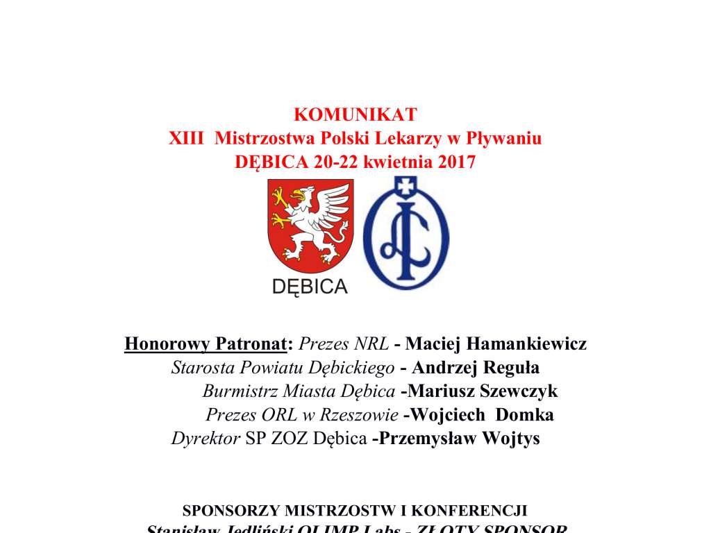 XIII Mistrzostwa Polski Lekarzy w Pływaniu