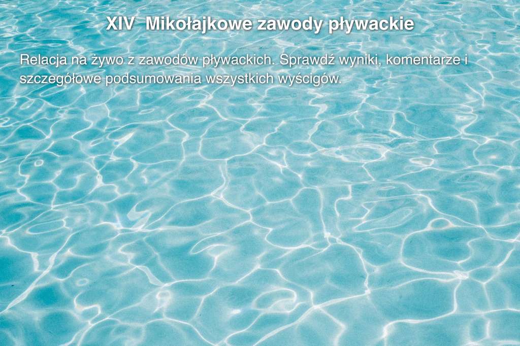 XIV  Mikołajkowe zawody pływackie