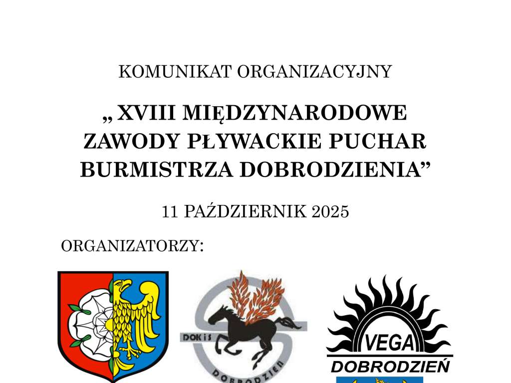 XIX Międzynarodowe Zawody Pływackie Puchar Burmistrza Dobrodzienia