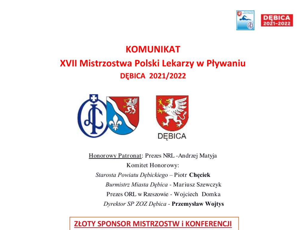 XVII Mistrzostwa Polski Lekarzy w Pływaniu