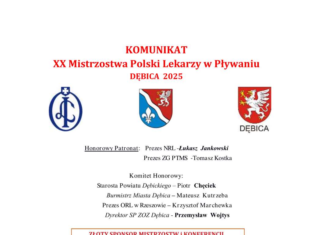 XX Mistrzostwa Polski Lekarzy w Pływaniu