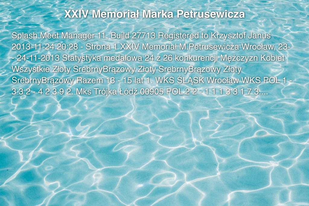 XXIV Memoriał Marka Petrusewicza