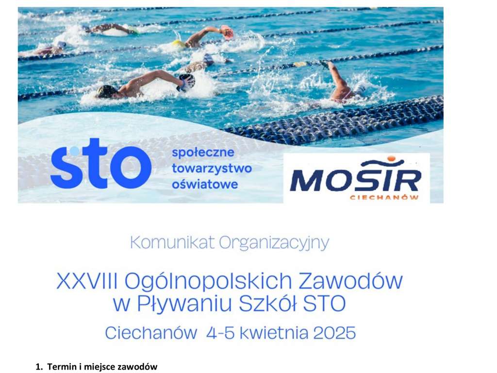 XXVIII Ogólnopolskie Zawody w Pływaniu Szkół STO