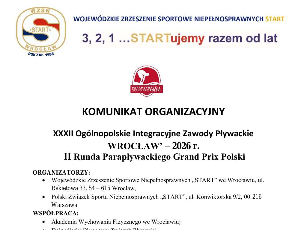 XXXII Ogólnopolskie Integracyjne Zawody Pływackie, II Runda Parapływackiego Grand Prix Polski