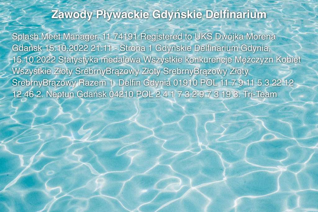 Zawody Pływackie Gdyńskie Delfinarium