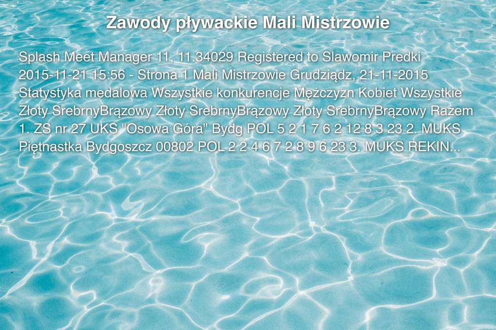 Zawody pływackie Mali Mistrzowie