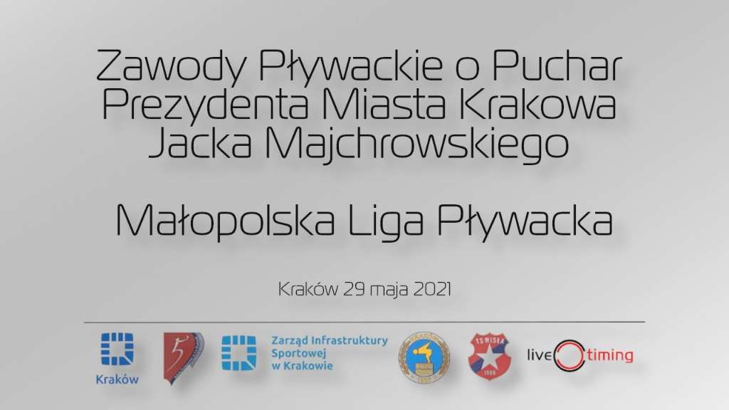 Zawody Pływackie o Puchar Prezydenta Miasta Krakowa Jacka Majchrowskiego Małopolska Liga Pływacka