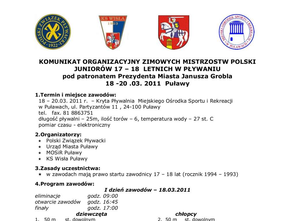 Zimowe Mistrzostwa Polski Juniorów 17-18 lat