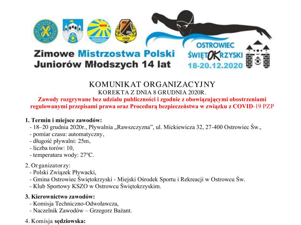 Zimowe Mistrzostwa Polski Juniorów Młodszych 14 lat w pływaniu