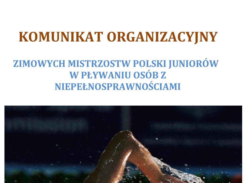 Zimowe Mistrzostwa Polski Juniorów w Pływaniu Osób z Niepełnosprawnościami