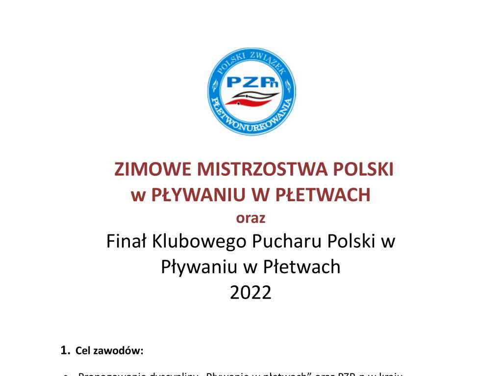 Zimowe Mistrzostwa Polski w pływaniu w Płetwach
